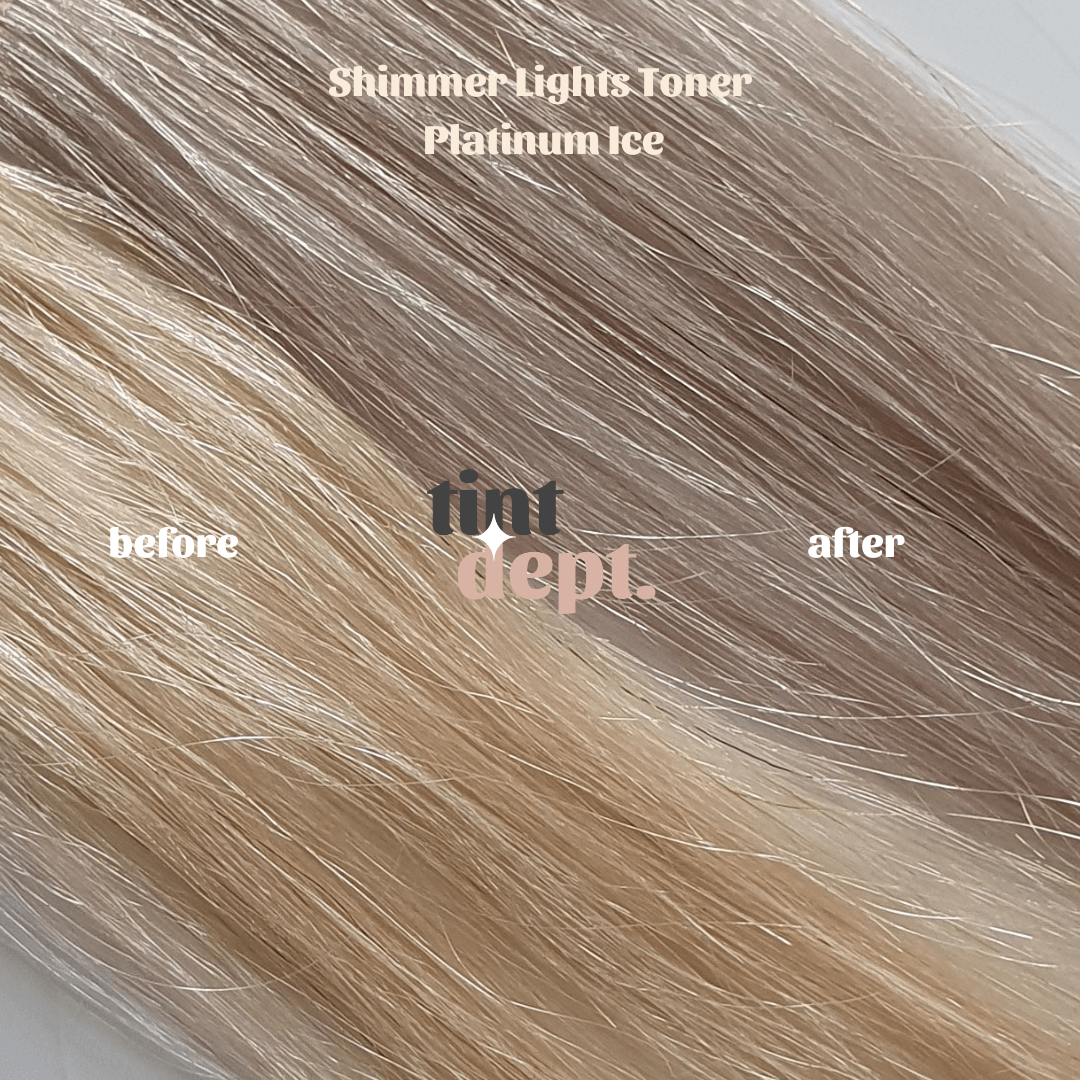 Before and After - Shimmer Lights Permanent Cream Toner - Platinum Ice - Tint Department Australia