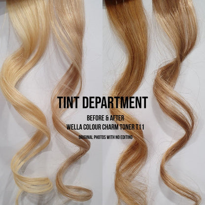 Before and After - Wella Colour Charm Toner - T11 Lightest Beige Blonde - Tint Department Australia