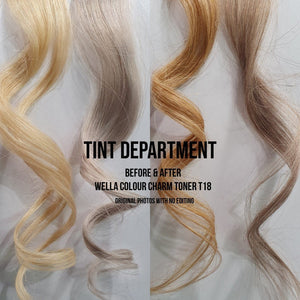 Before and After - Wella Colour Charm Toner - T18 Lightest Ash Blonde - Tint Department Australia