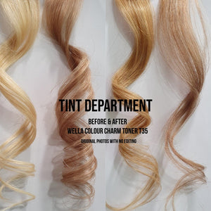 Before and After - Wella Colour Charm Toner - T35 Beige Blonde - Tint Department Australia