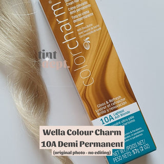 Wella Colour Charm Demi Permament 10A Lightest Ash Blonde Swatch