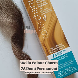 Wella Colour Charm Demi Permanent Colour 7A Medium Cool Blonde Swatch