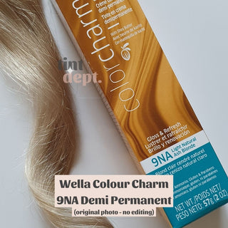 Wella Colour Charm Demi Permament 9NA Light Natural Ash Blonde Swatch