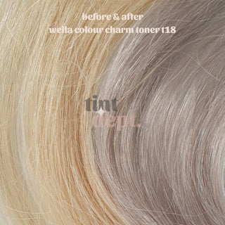 Before and After Wella Colour Charm Toner T18